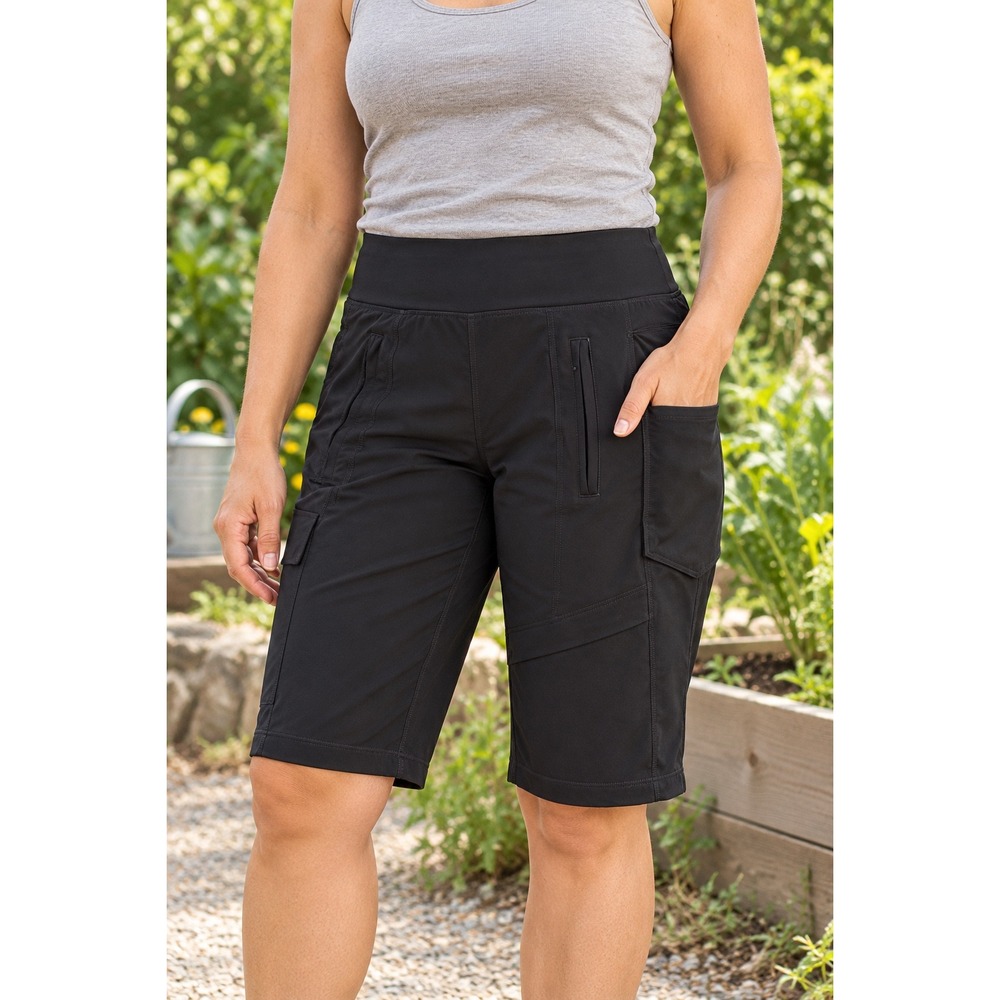 Duluth Trading Co NOGA Work Shorts Black Supplex Nylon Spandex Womens Medium